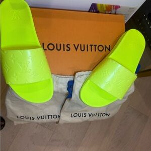 Louis Vuitton Bright Yellow Slide Sandals